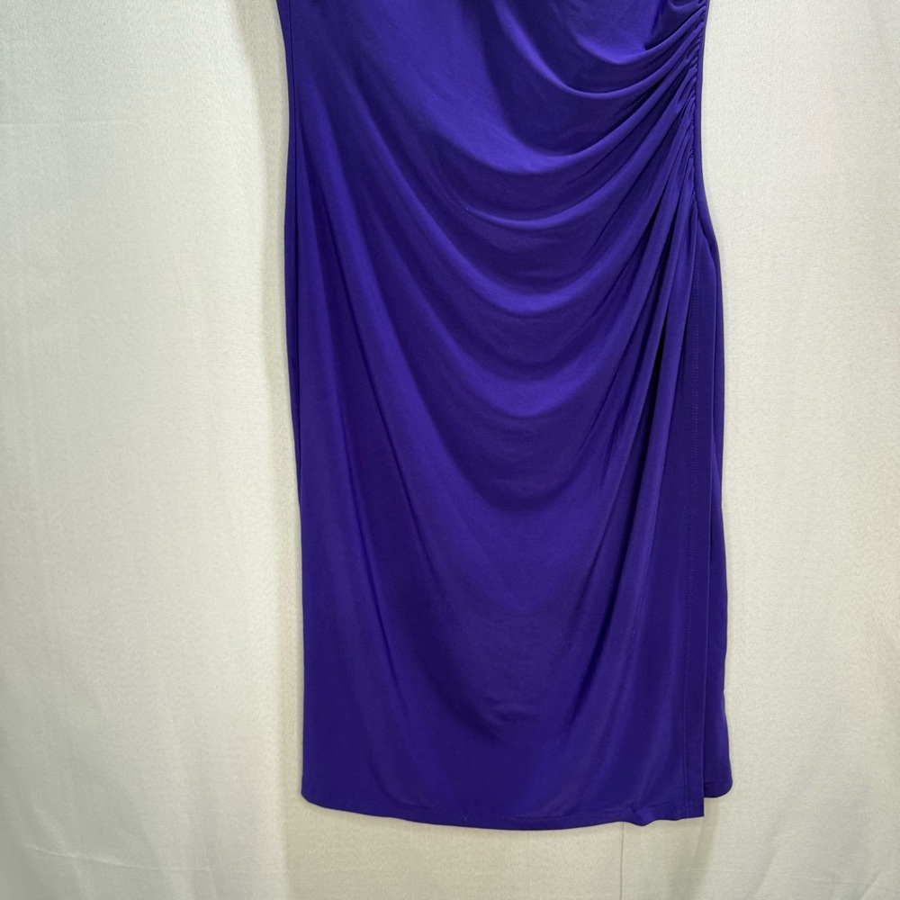 Lauren Ralph Lauren Purple Ruched Flutter Sleeve Dress Women’s Size 8 - Picture 4 of 7